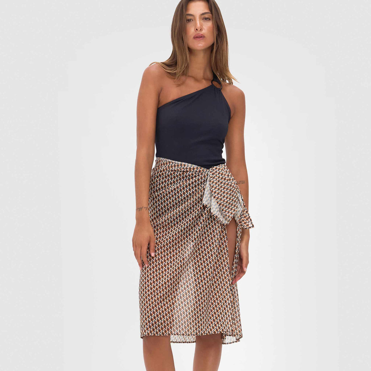 Robyn Sarong Mesh Geo S Print - Contessa Volpi X Ellery and Moss